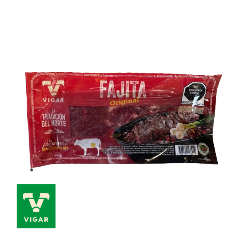 Arrachera Fajita Marinada Vigar Beef 600 g