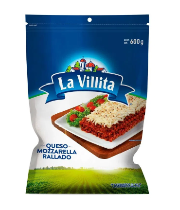 Queso Mozzarella Rallado La Villita 600 g